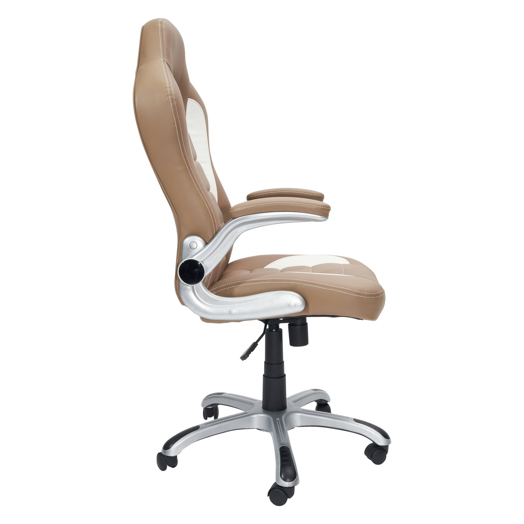 High Back Executive Sport Race Office Chair with Flip-Up Arms Camel Office Chair