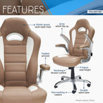 High Back Executive Sport Race Office Chair with Flip-Up Arms Camel Office Chair