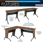 Deluxe L-Shaped Desk with Inline Team Desk Option L-Shaped Desk