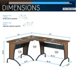 Deluxe L-Shaped Desk with Inline Team Desk Option L-Shaped Desk
