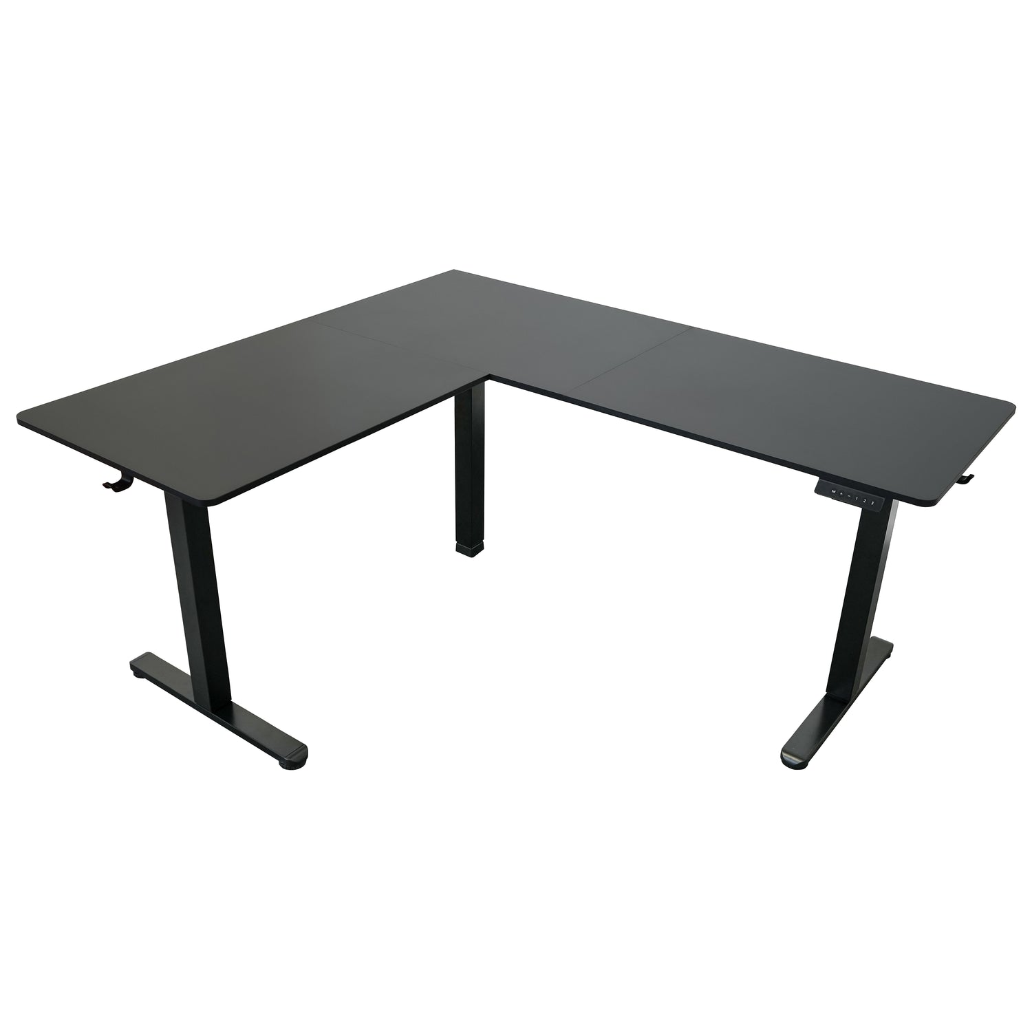 L-Shaped Electric Standing Desk with Spacious Desktop, 3 Memory Height Presets and 2 Accessory Hooks