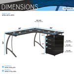 Modern L- Shaped Computer Desk with File Cabinet and Storage Espresso L-Shaped Desk