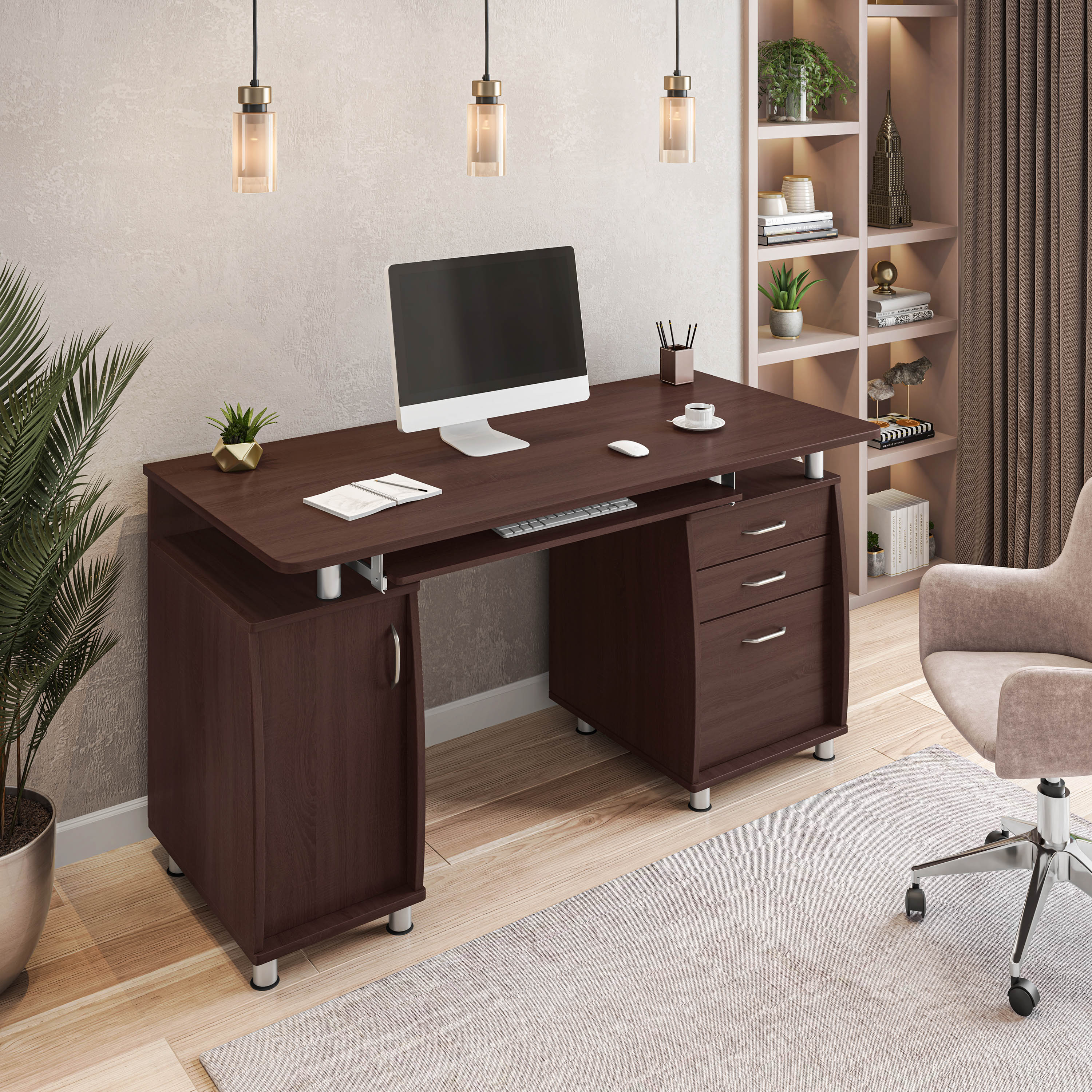 Techni Mobili | Complete Workstation Computer Desk with Storage