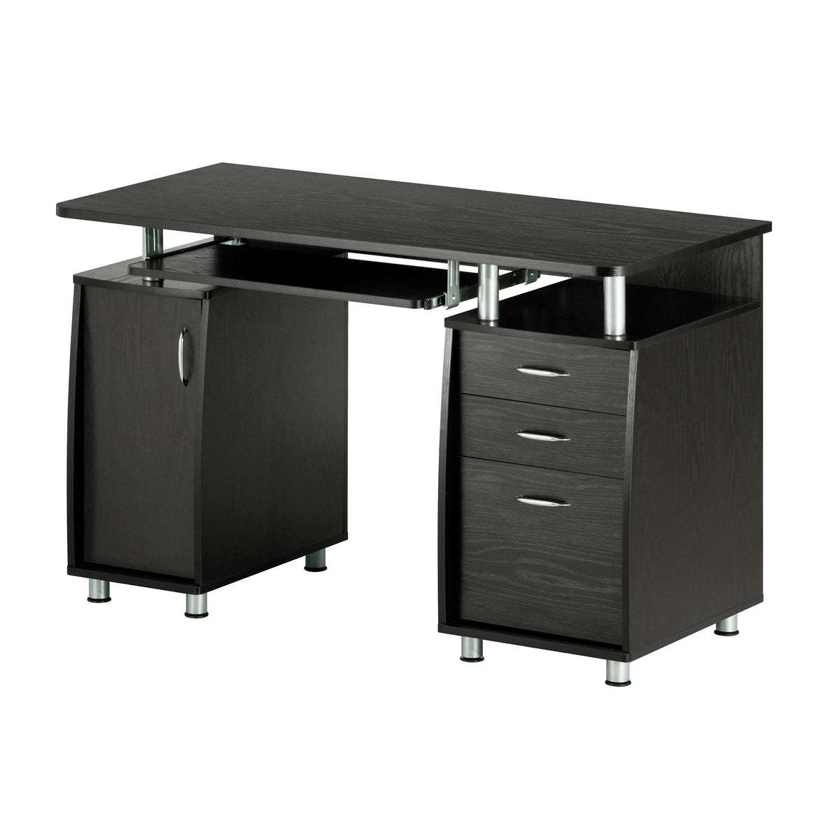 Scrivania Per Computer Techni Mobili RTA-2706A - Grigio, Legno MDF E Acciaio, 94x55.9x122 Cm