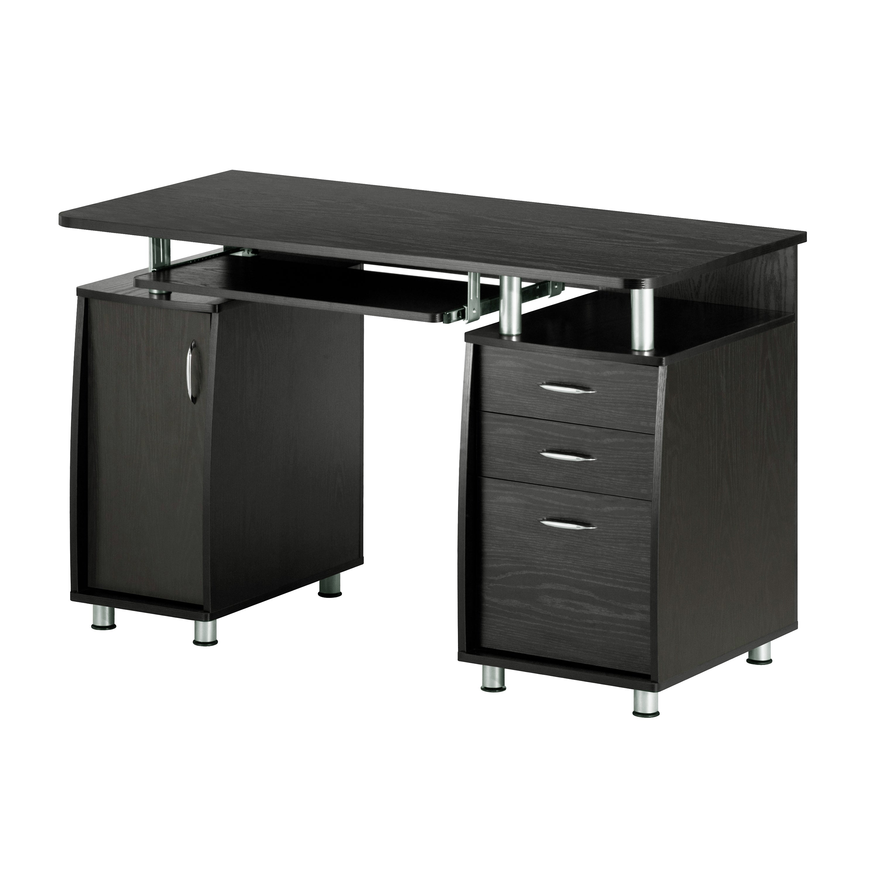 Complete Workstation Computer Desk with Storage Espresso Workstation