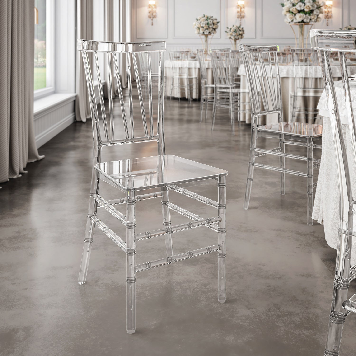 Stackable Chiavari Style Acrylic Event Chairs – Set of 2