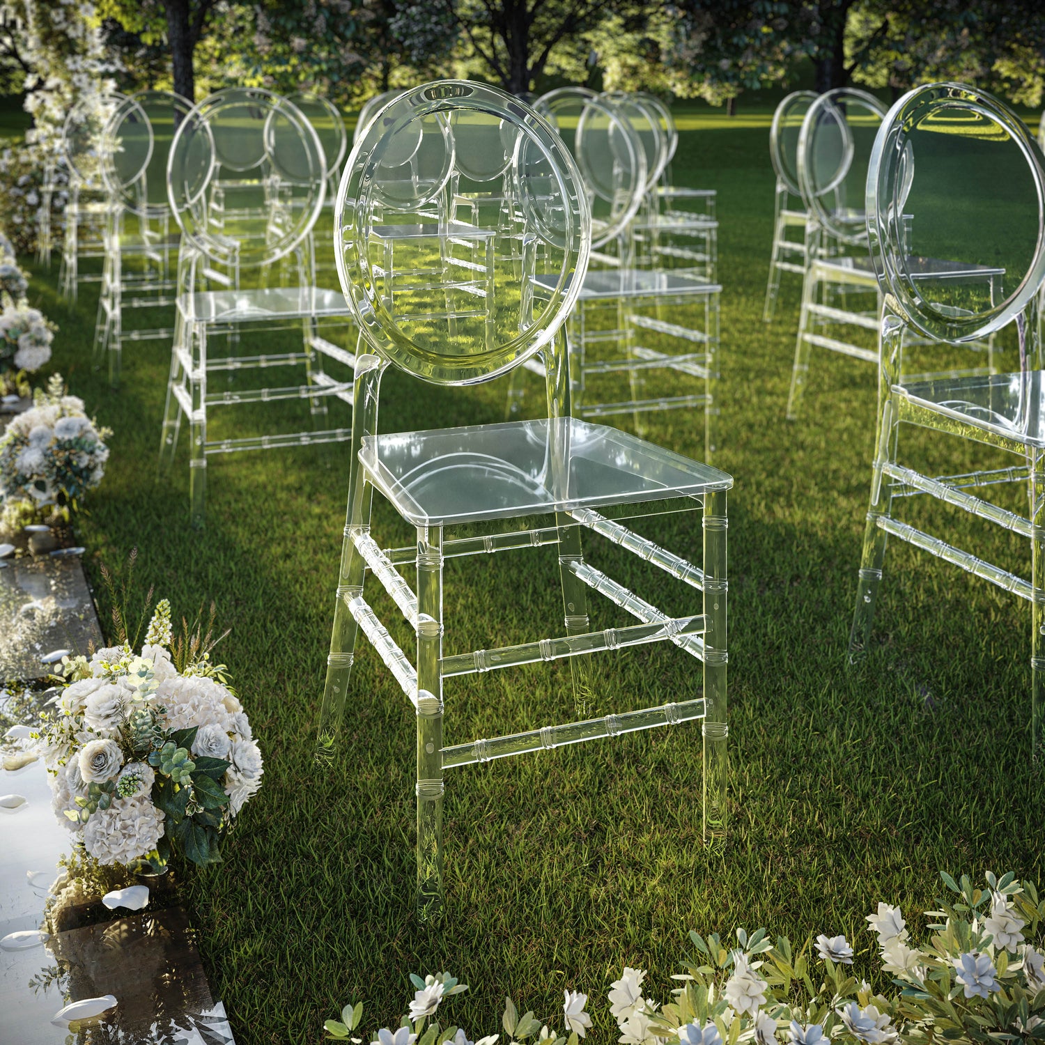 Stackable Ghost Style Acrylic Event Chairs – Set of 2