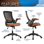 Mid-Back Mesh Office Chair with Height Adjustable Arms Office Chair