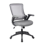 Mid-Back Mesh Office Chair with Height Adjustable Arms Grey Office Chair
