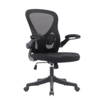 Black Mesh Office Chair with Lumbar Support and Flip-Up Arms Office Chair