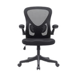 Black Mesh Office Chair with Lumbar Support and Flip-Up Arms Office Chair