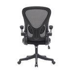 Black Mesh Office Chair with Lumbar Support and Flip-Up Arms Office Chair