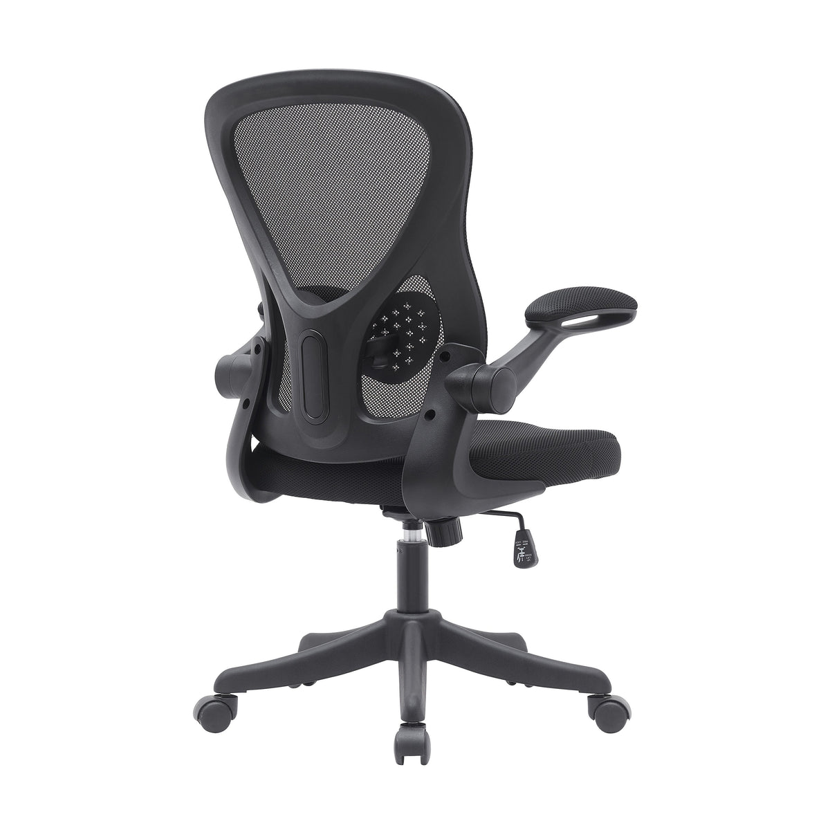 Black Mesh Office Chair with Lumbar Support and Flip-Up Arms Office Chair