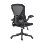 Black Mesh Office Chair with Lumbar Support and Flip-Up Arms Office Chair