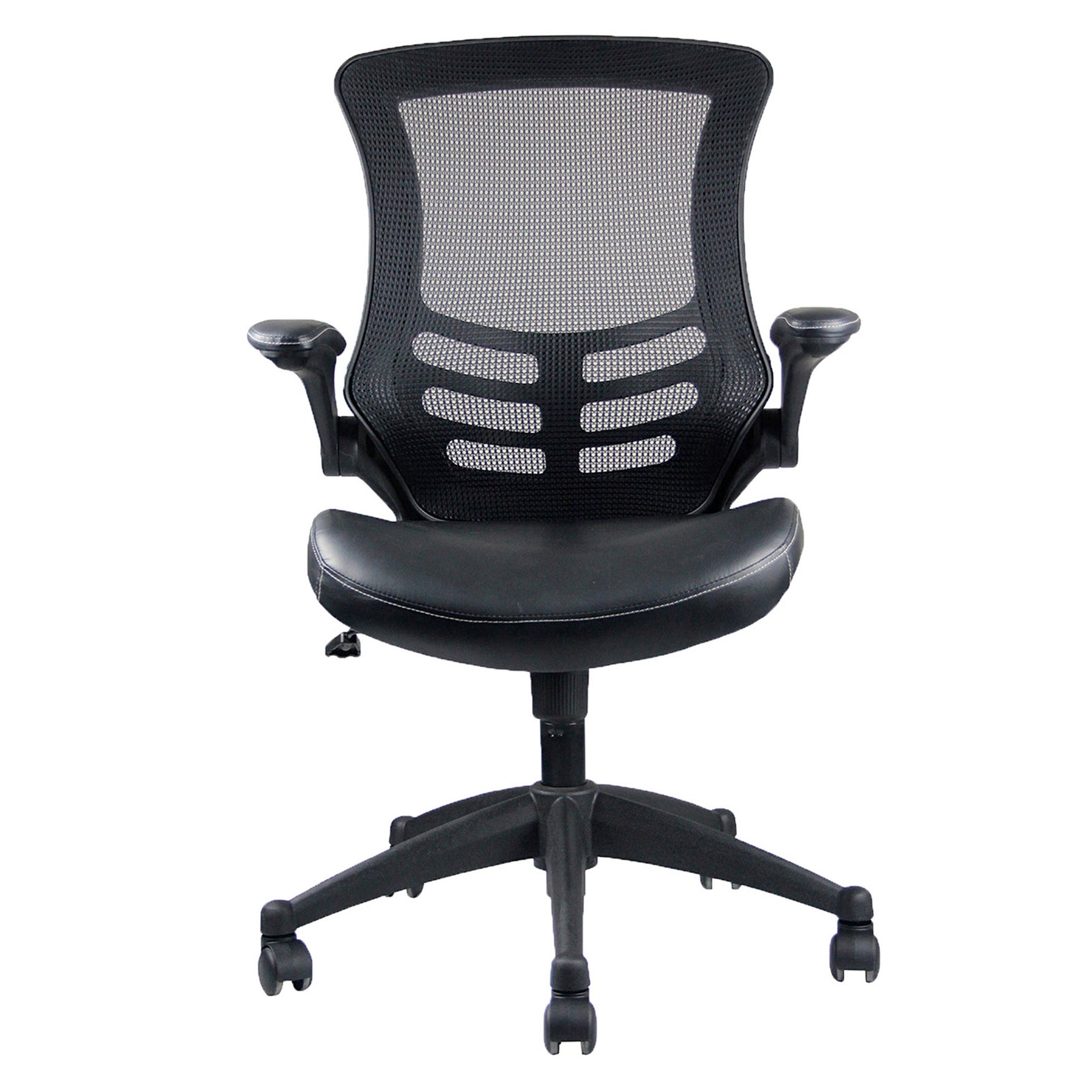 Stylish Mid-Back Mesh Office Chair With Adjustable Arms Black Office Chair