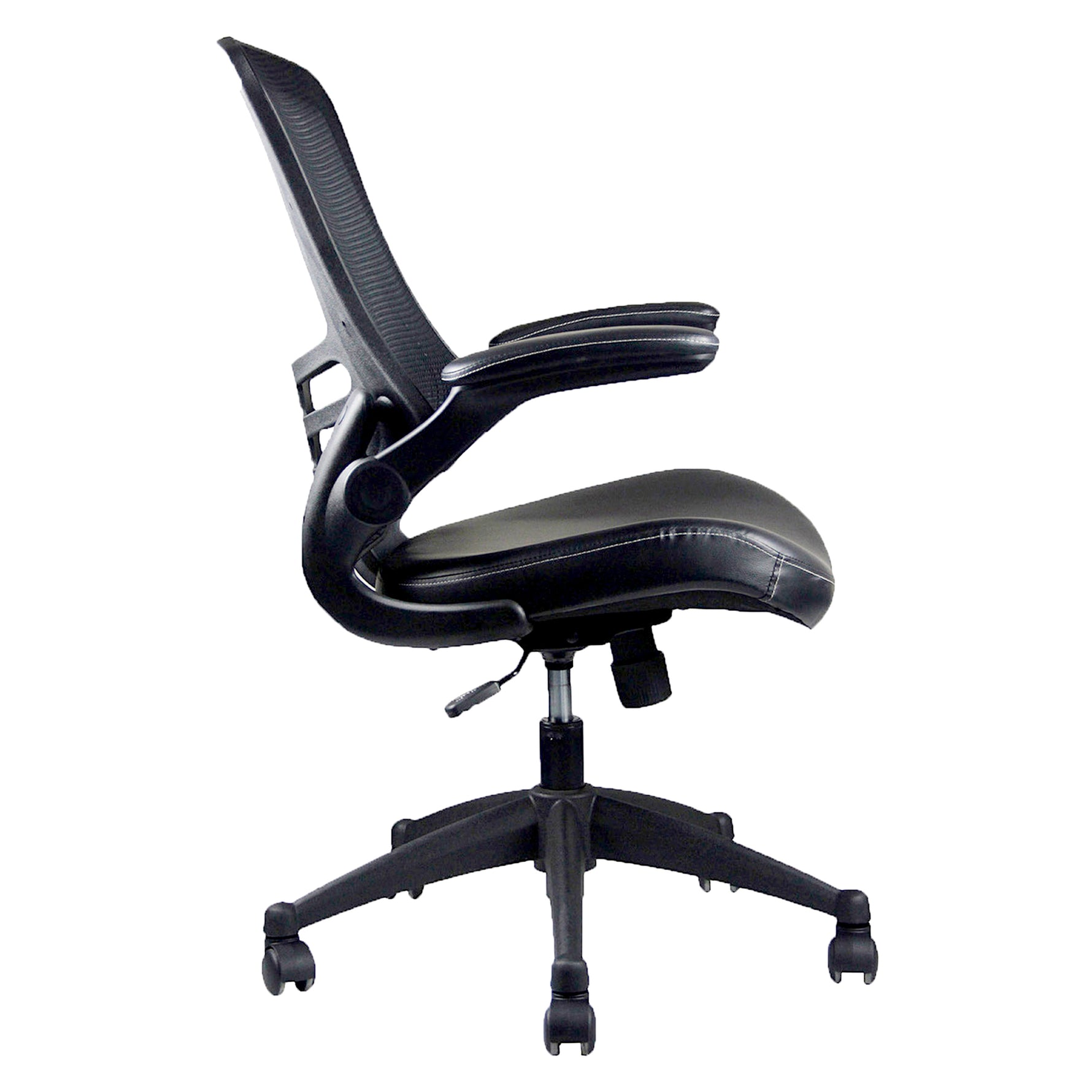 Stylish Mid-Back Mesh Office Chair With Adjustable Arms Black Office Chair