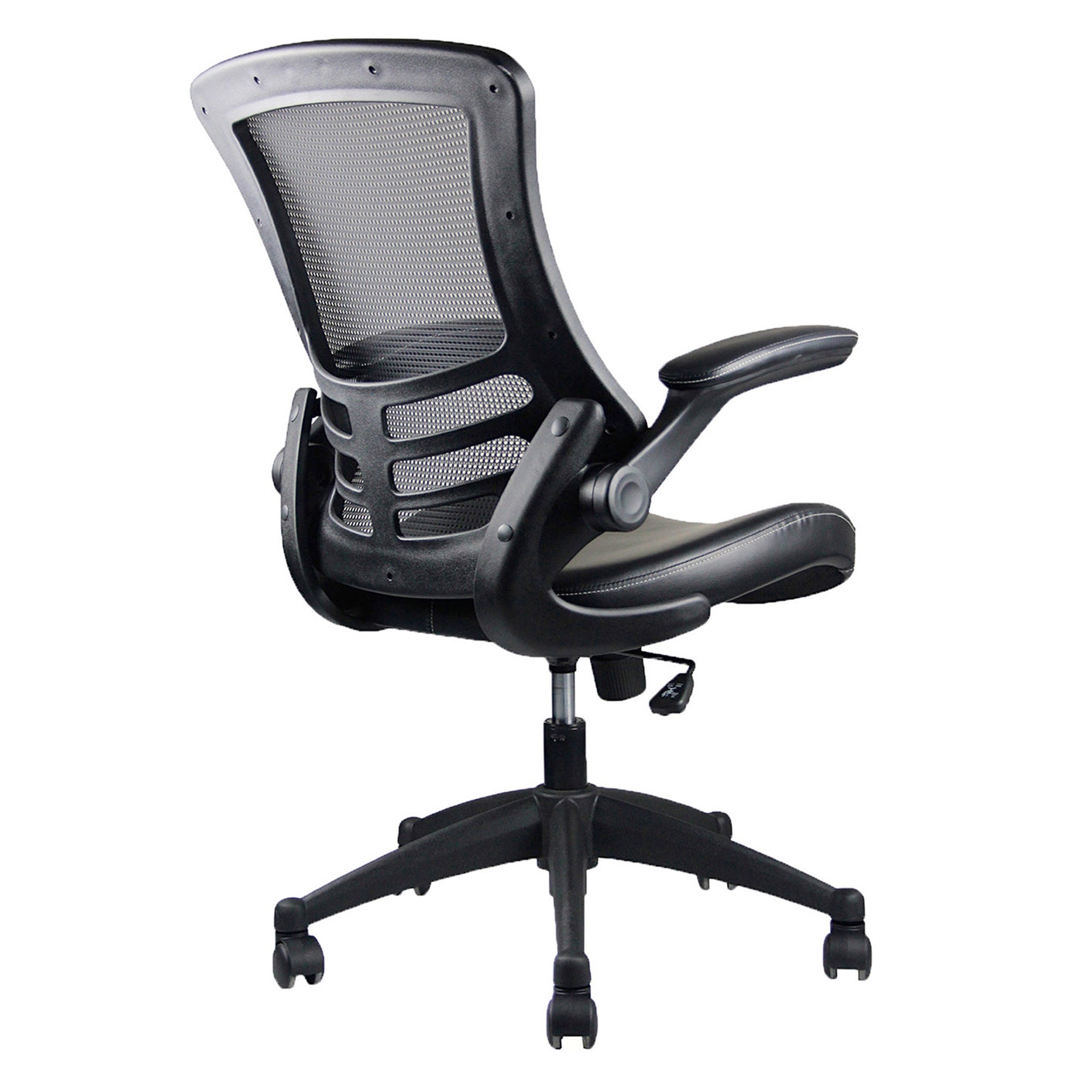 Stylish Mid-Back Mesh Office Chair With Adjustable Arms Black Office Chair