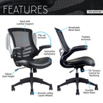 Stylish Mid-Back Mesh Office Chair With Adjustable Arms Black Office Chair