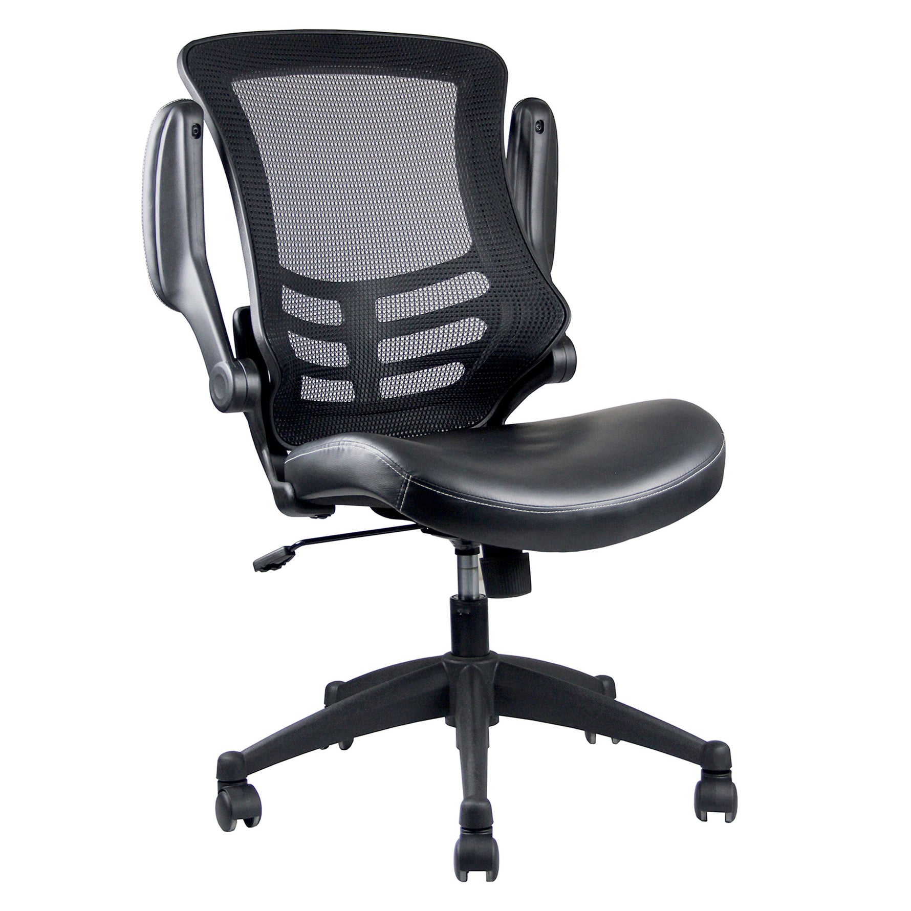 Stylish Mid-Back Mesh Office Chair With Adjustable Arms Black Office Chair