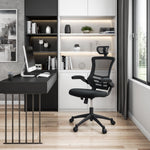 Modern High-Back Mesh Executive Office Chair With Headrest And Flip Up Arms Office Chair