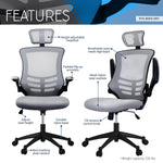 Modern High-Back Mesh Executive Office Chair With Headrest And Flip Up Arms Office Chair