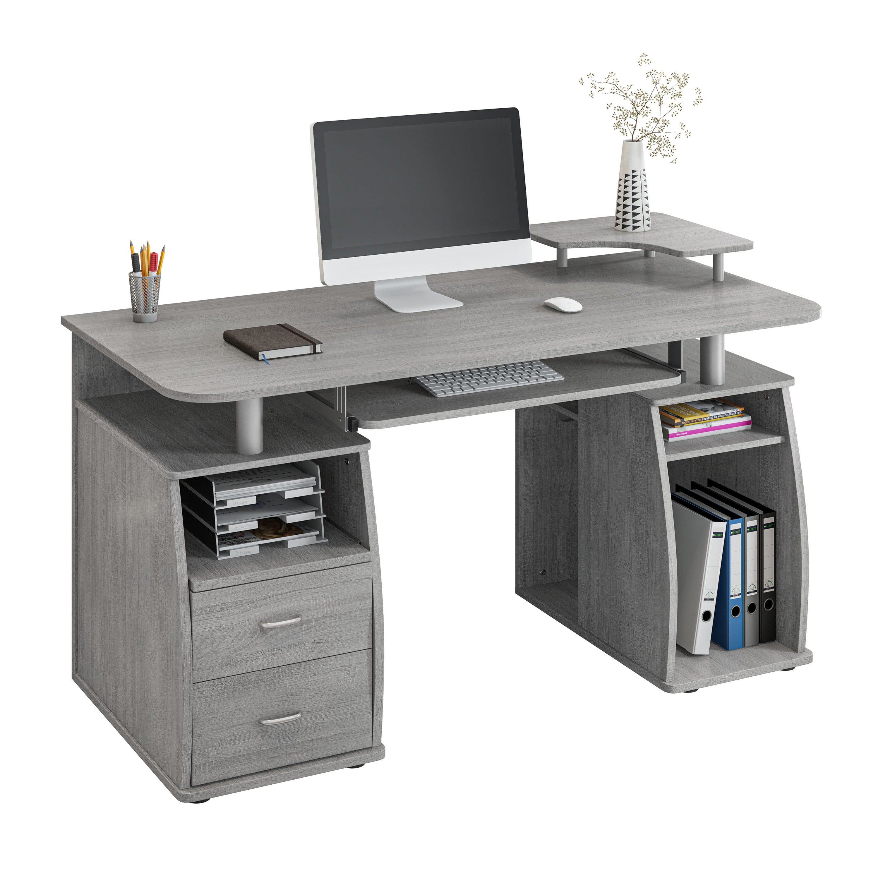 Techni Mobili | Complete Computer Workstation Desk With Storage