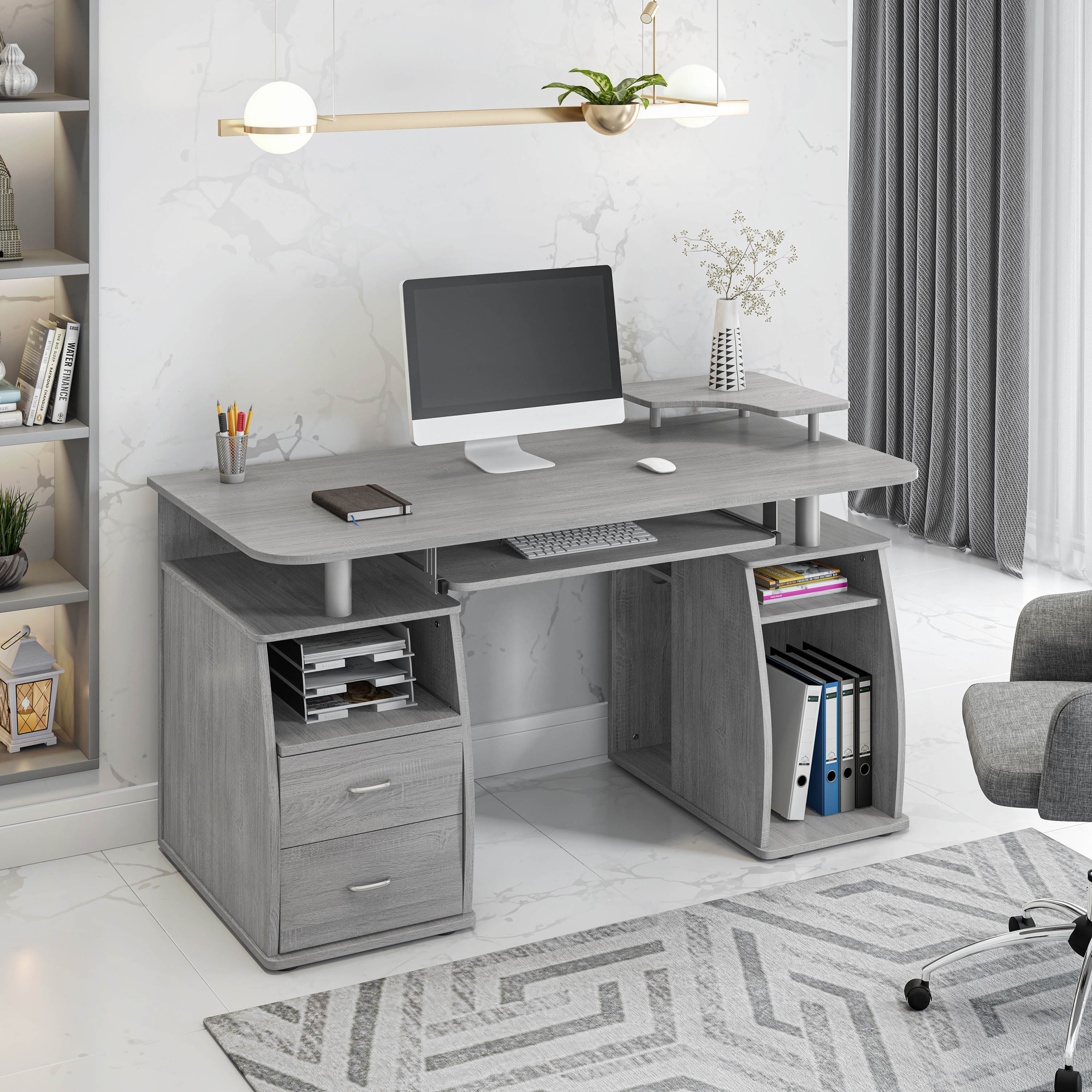 Techni Mobili | Complete Computer Workstation Desk With Storage