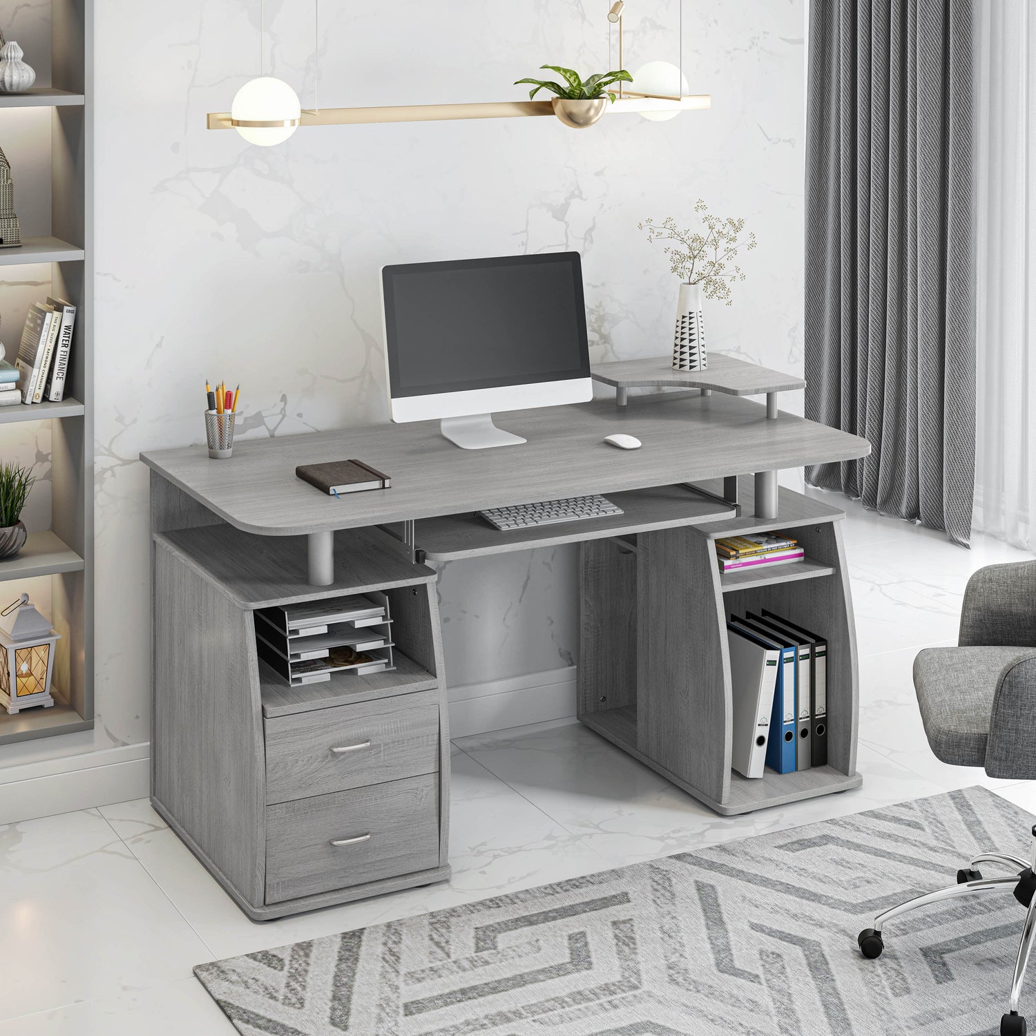 Complete Computer Workstation Desk With Storage