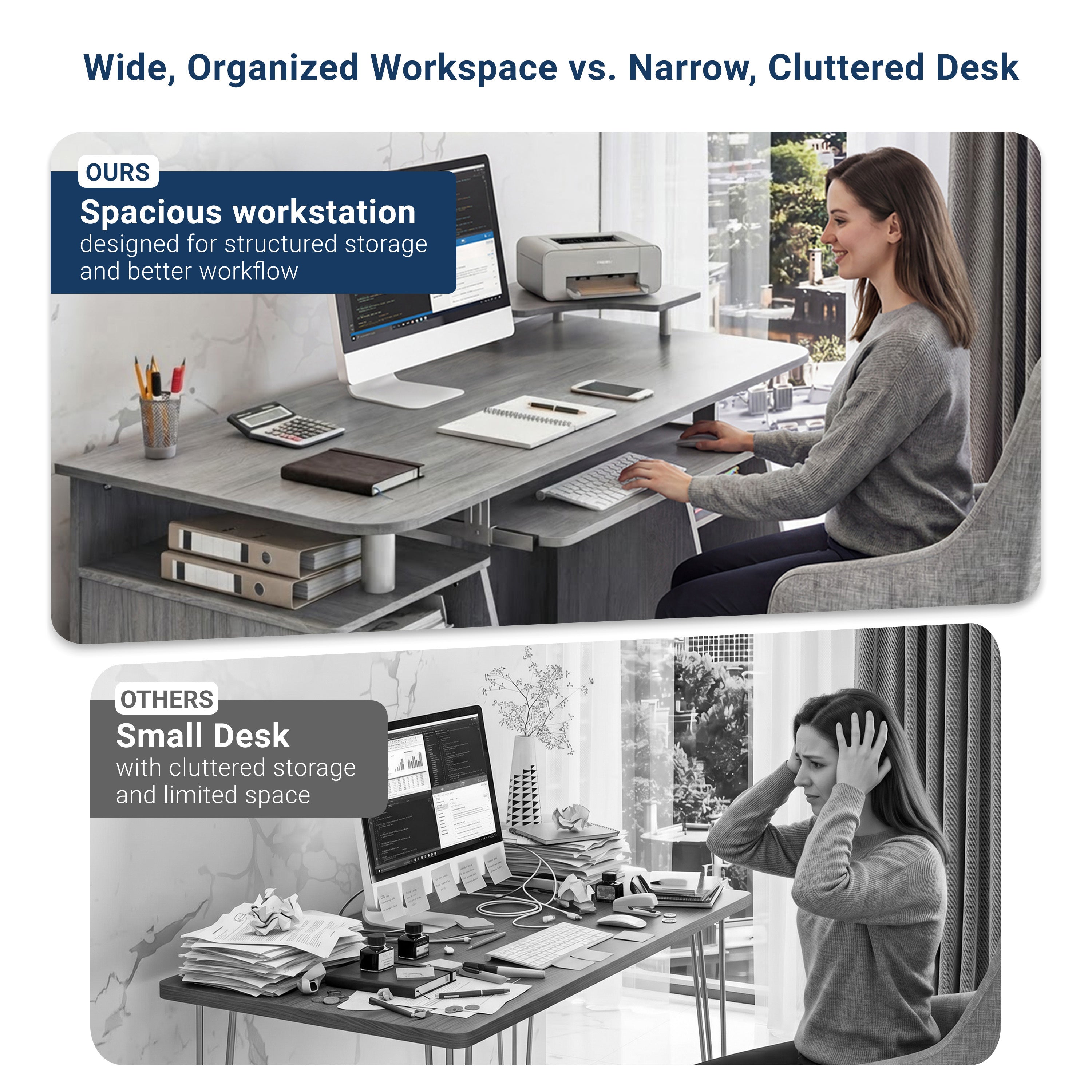 Techni Mobili | Complete Computer Workstation Desk With Storage