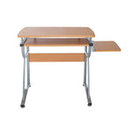 Compact Computer Desk With Side Shelf And Keyboard Panel Cherry Workstation