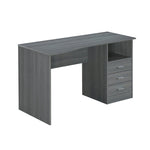 Classic Computer Desk with Multiple Drawers Grey Writing Desk