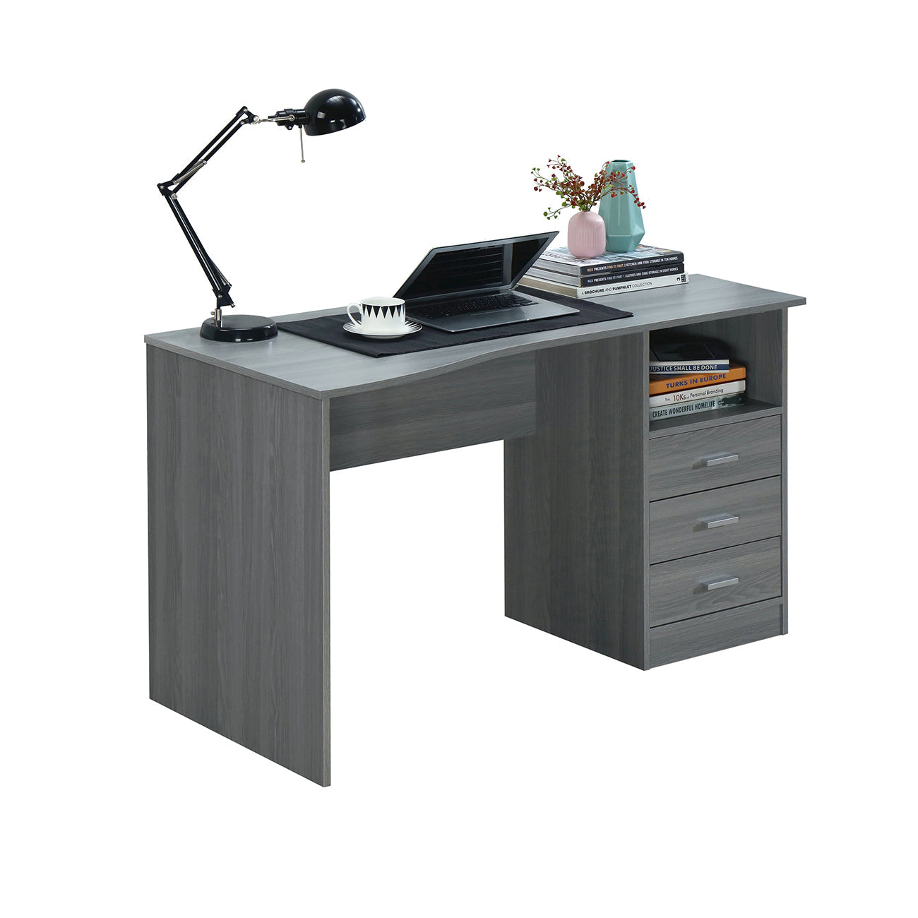 Classic Computer Desk with Multiple Drawers Writing Desk