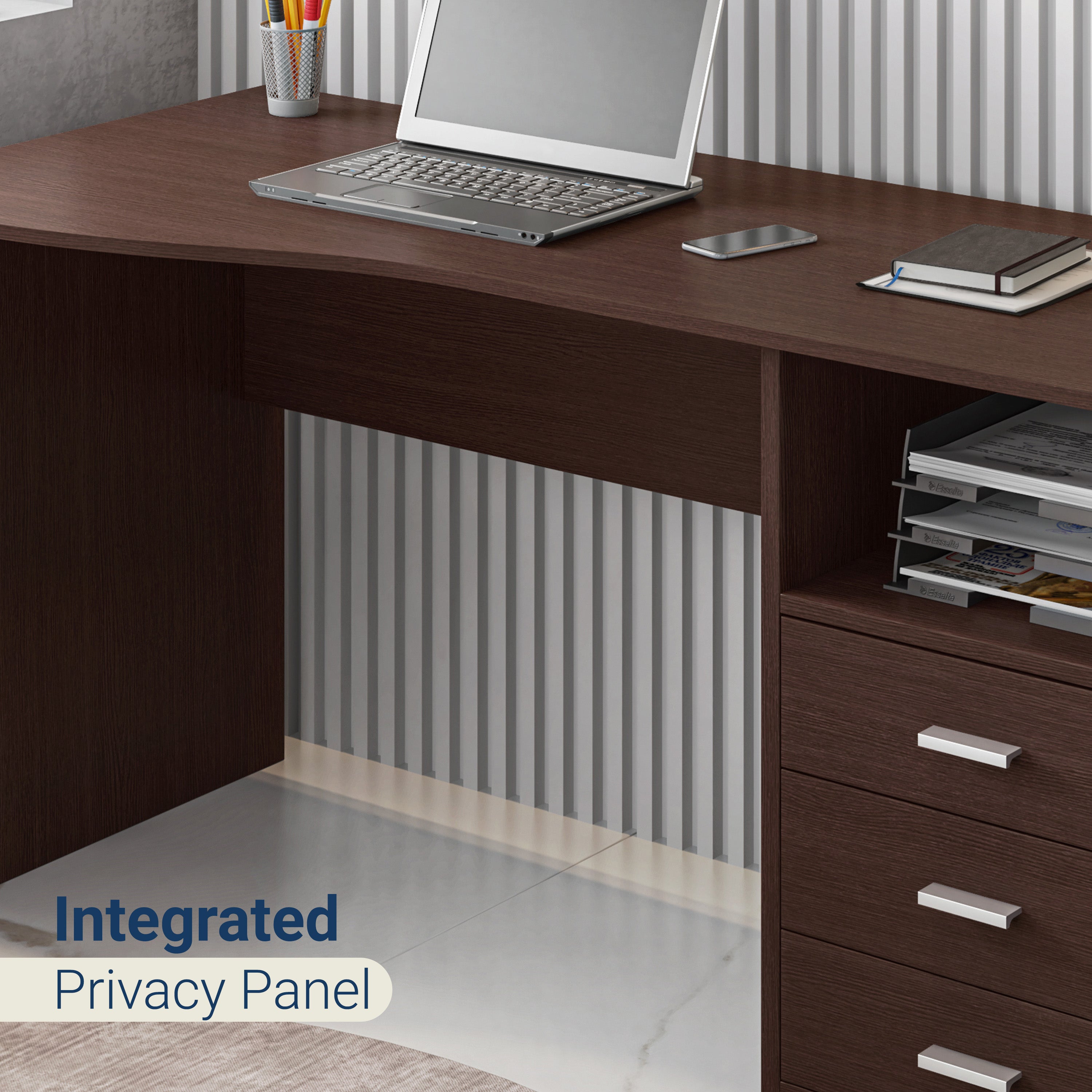 Techni Mobili | Classic Computer Desk with Multiple Drawers