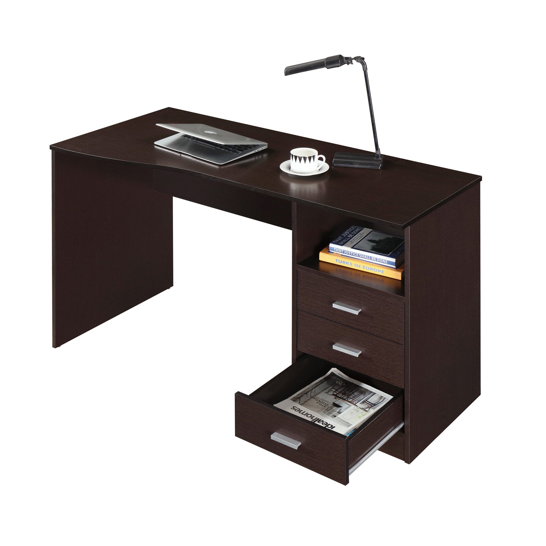 Classic Computer Desk with Multiple Drawers Writing Desk