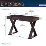 Trendy Writing Desk with Drawer Espresso Writing Desk