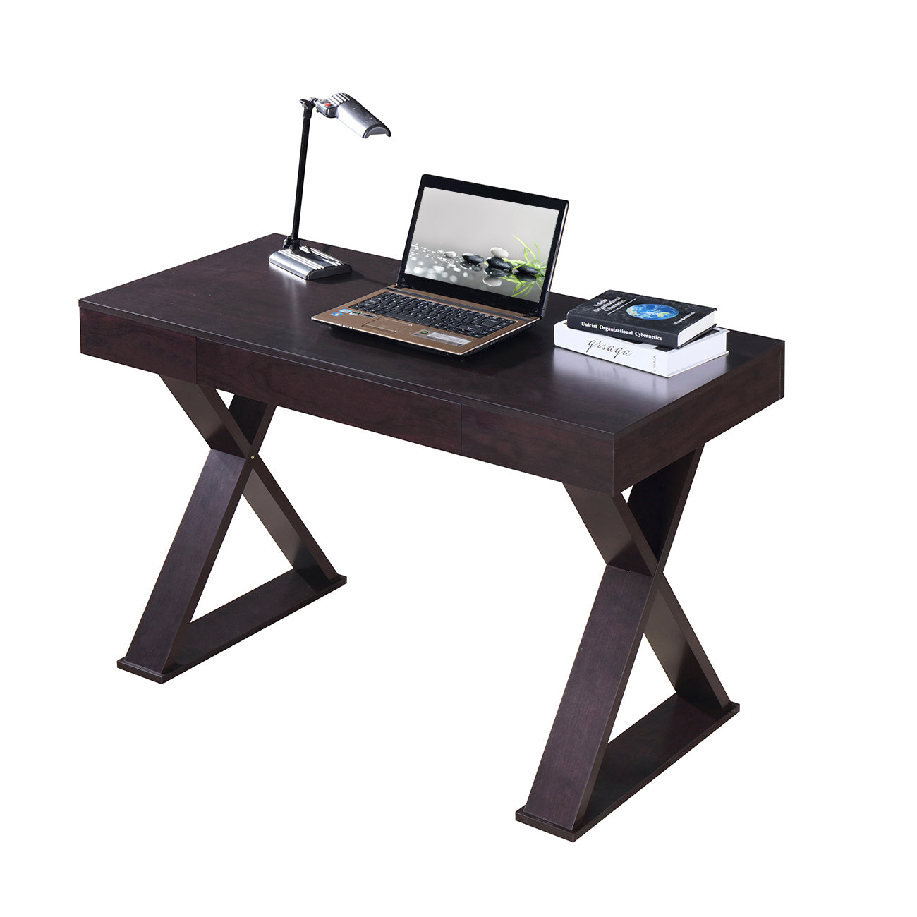 Trendy Writing Desk with Drawer Espresso Writing Desk