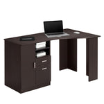 Classic Office Desk with Storage Espresso Writing Desk