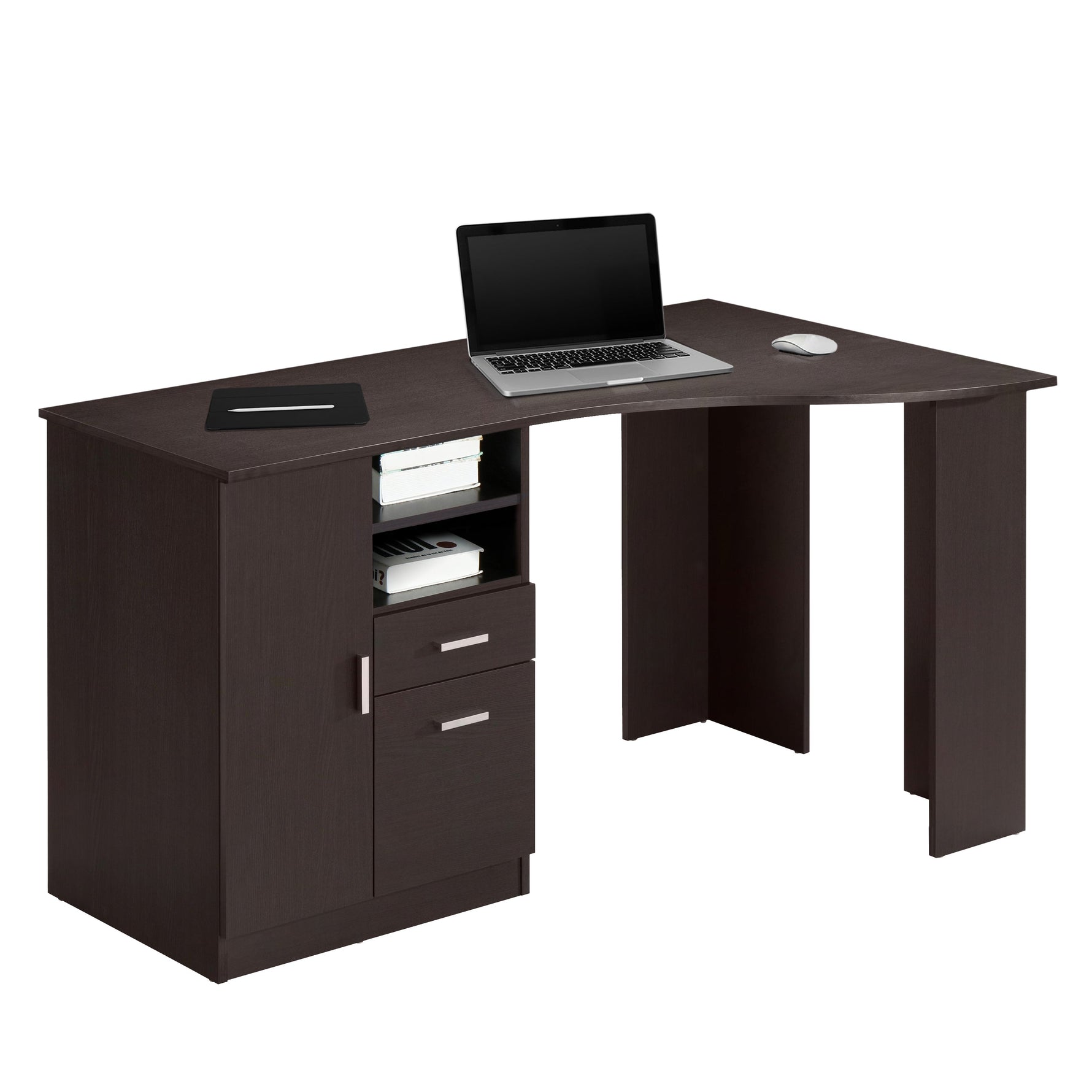 Classic Office Desk with Storage Espresso Writing Desk