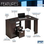 Classic Office Desk with Storage Espresso Writing Desk