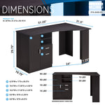 Classic Office Desk with Storage Espresso Writing Desk