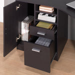 Classic Office Desk with Storage Espresso Writing Desk