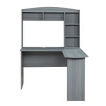 Modern L-Shaped Desk with Hutch Grey L-Shaped Desk