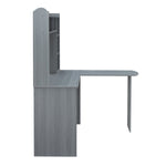 Modern L-Shaped Desk with Hutch Grey L-Shaped Desk