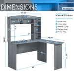 Modern L-Shaped Desk with Hutch Grey L-Shaped Desk