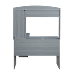 Modern L-Shaped Desk with Hutch Grey L-Shaped Desk