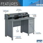 Classic Office Desk with Storage Grey Workstation
