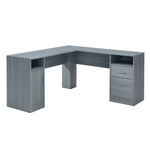 Functional L-Shape Desk with Storage Grey L-Shaped Desk