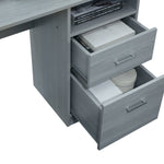 Functional L-Shape Desk with Storage Grey L-Shaped Desk