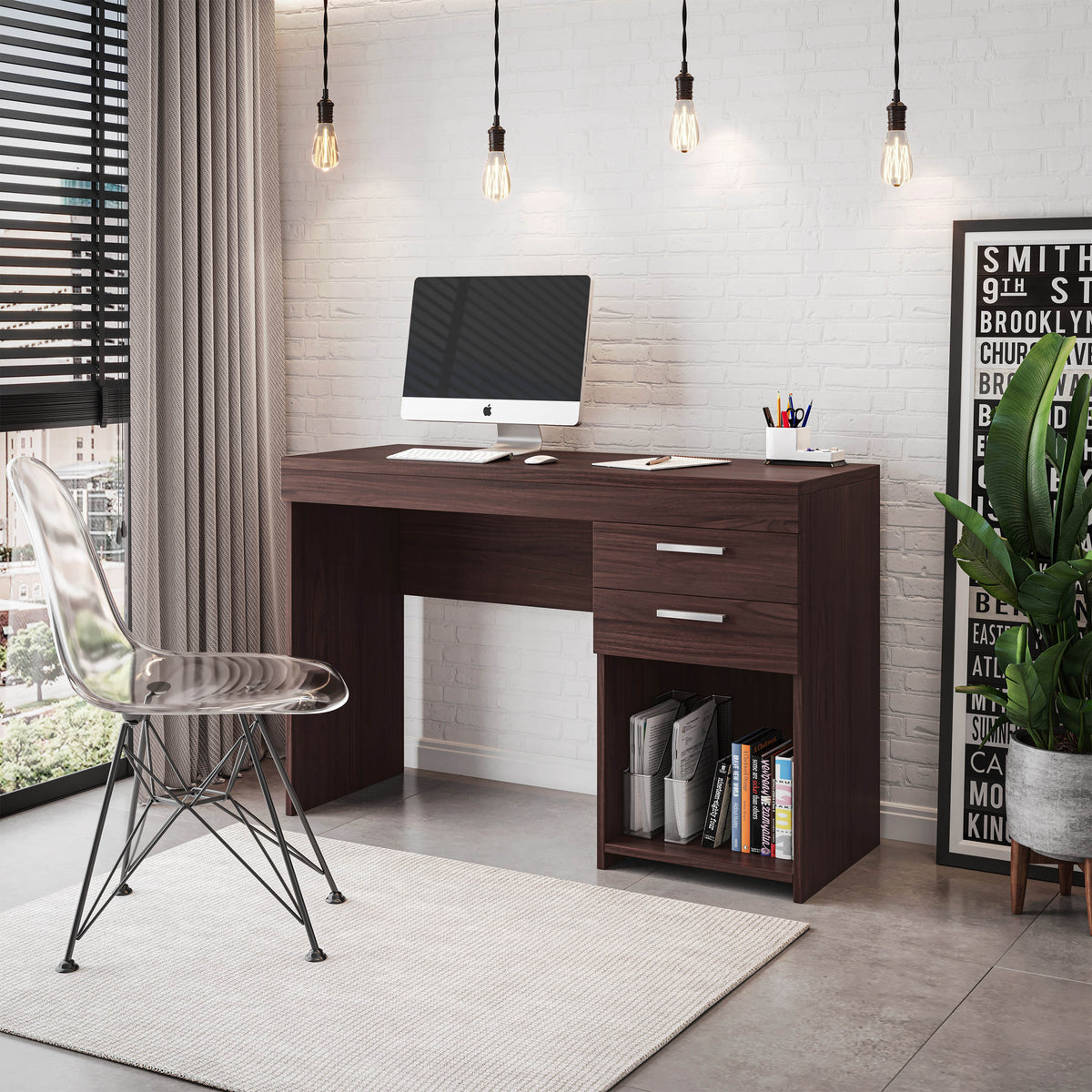 Home Office Workstation with Storage Workstation
