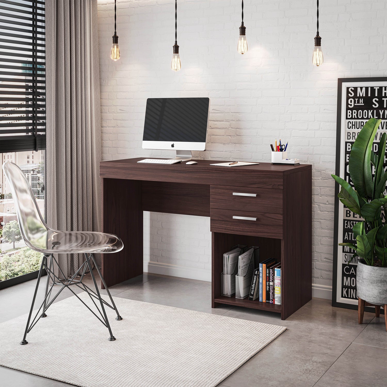 Home Office Workstation with Storage Workstation